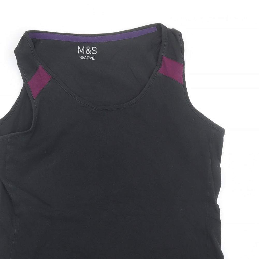 M&S Womens Black   Basic Tank Size 16