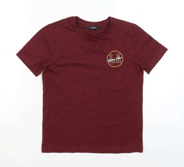 George Boys Red Basic T-Shirt Size 7-8 Years - LA Vibes