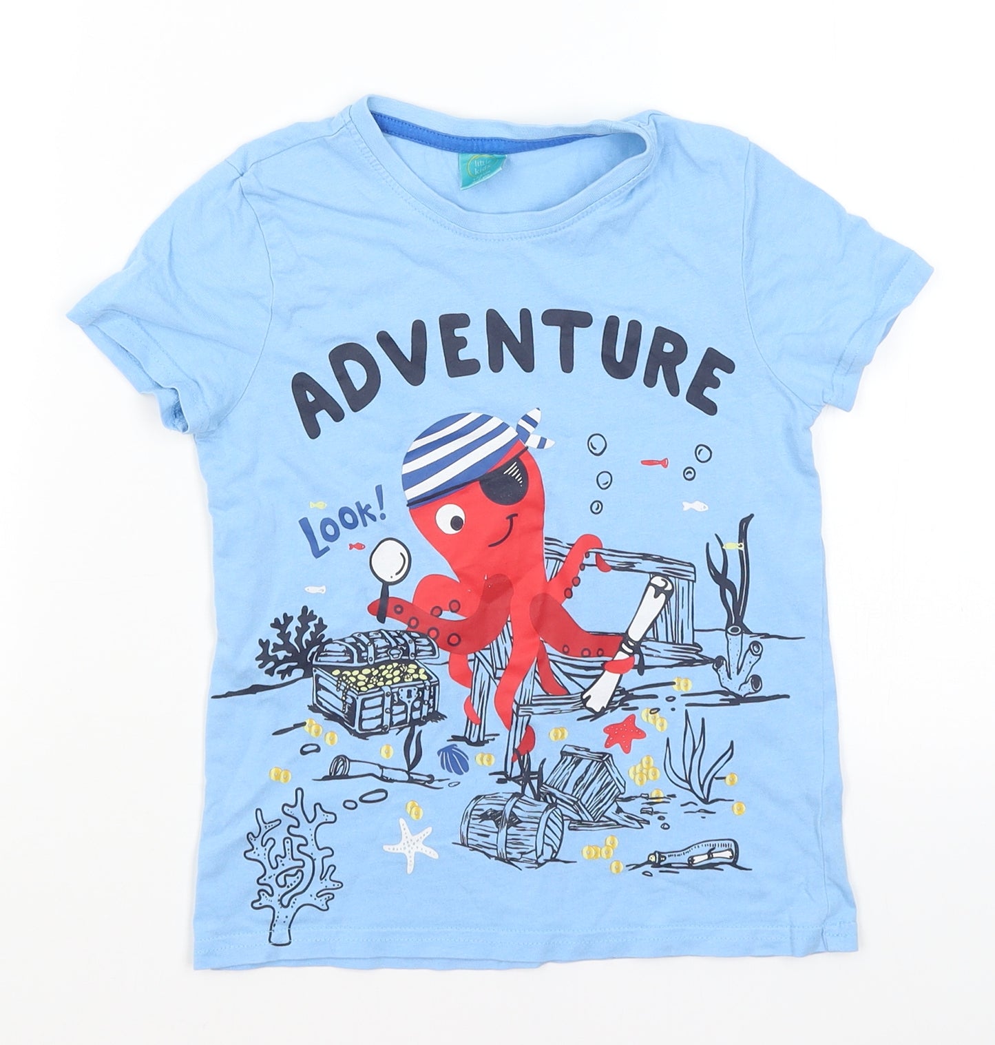 Little kids Boys Blue   Basic T-Shirt Size 6-7 Years  - Adventure