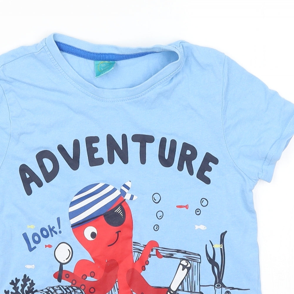 Little kids Boys Blue   Basic T-Shirt Size 6-7 Years  - Adventure