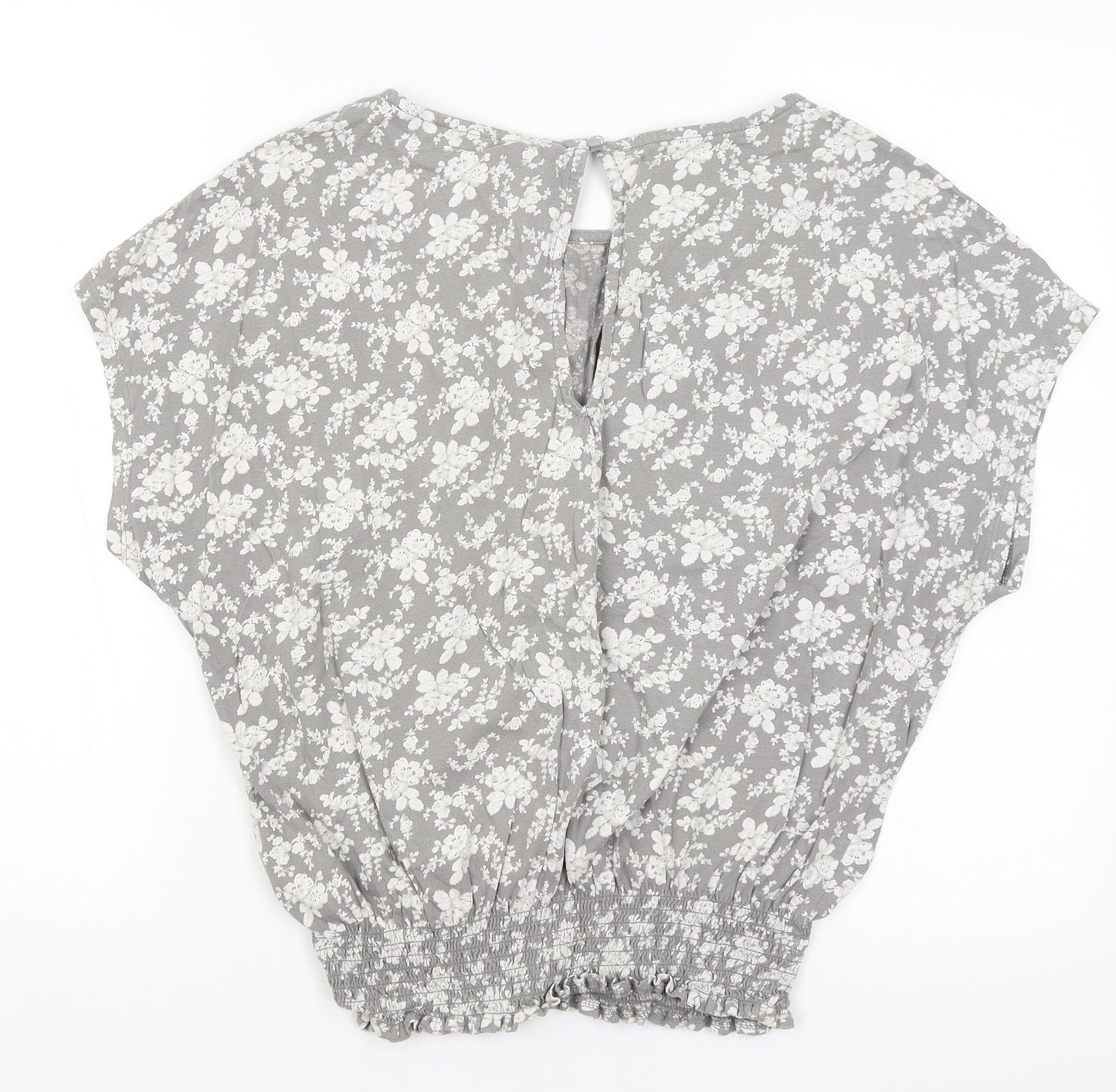NEXT Womens Grey Floral  Basic T-Shirt Size 14