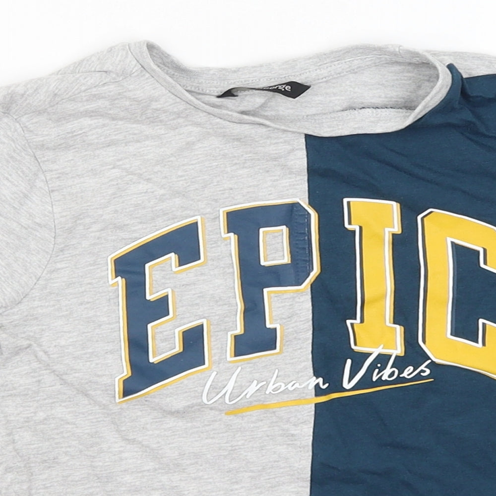 George Boys Grey   Basic T-Shirt Size 7-8 Years  - Epic Urban Vibes