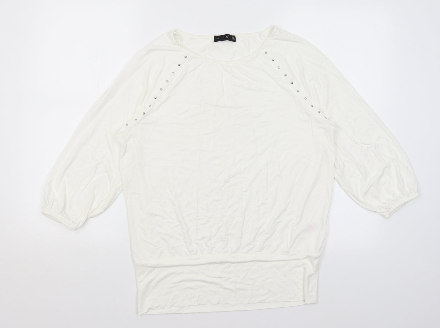 F&F Womens White   Basic T-Shirt Size 12