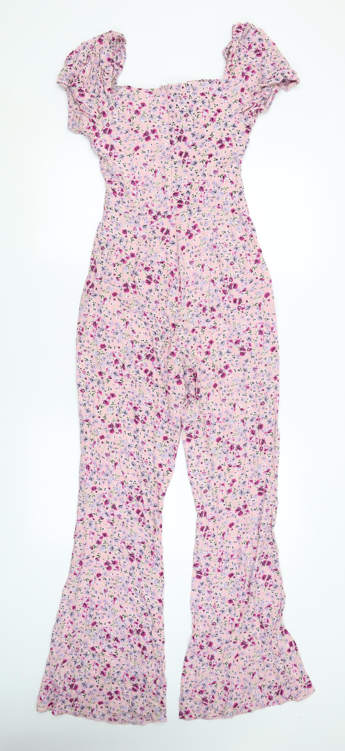 ASOS Womens Pink Floral  Catsuit One-Piece Size 8 L28 in