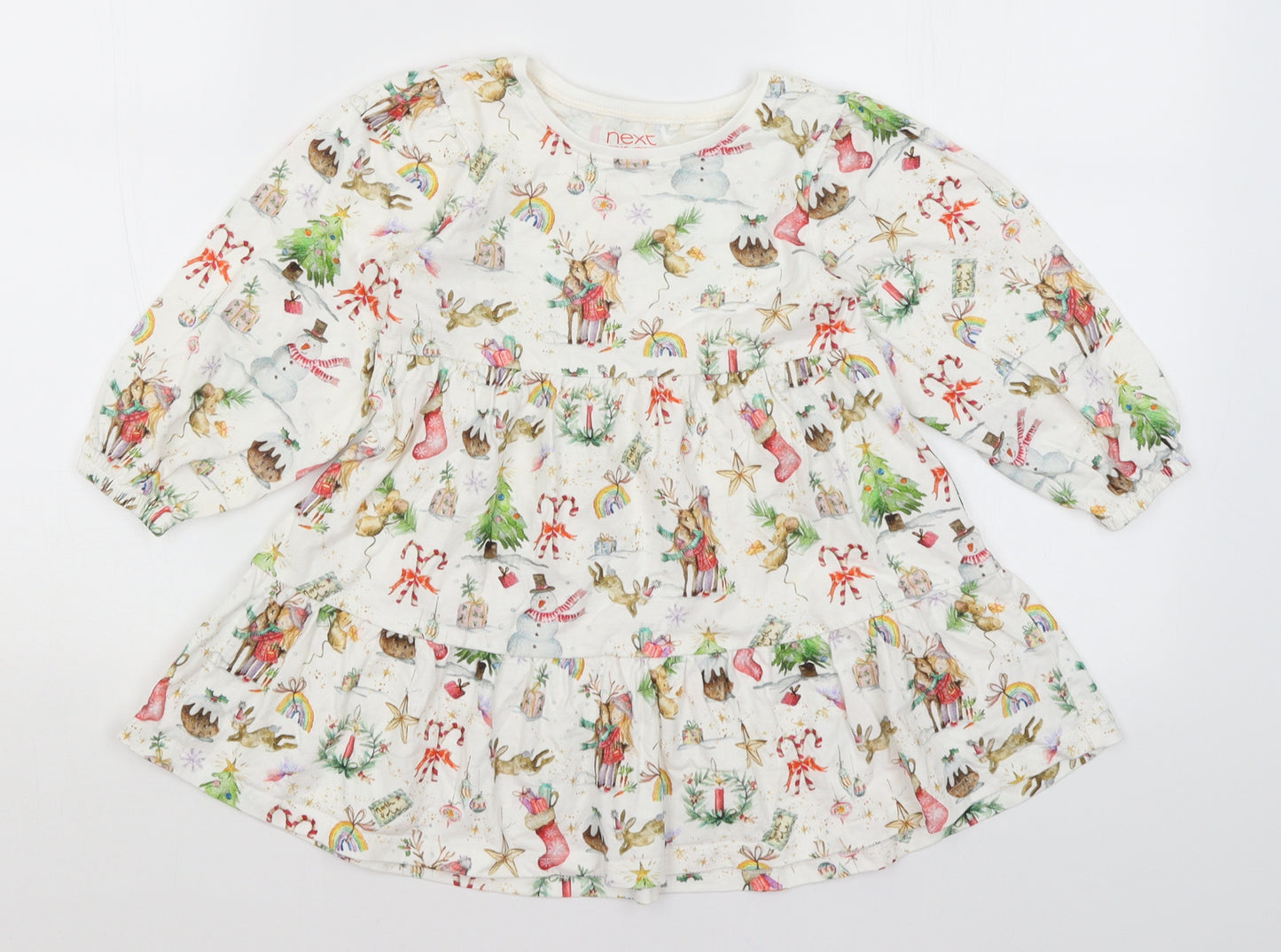 NEXT Girls White   A-Line  Size 3-4 Years  - Christmas