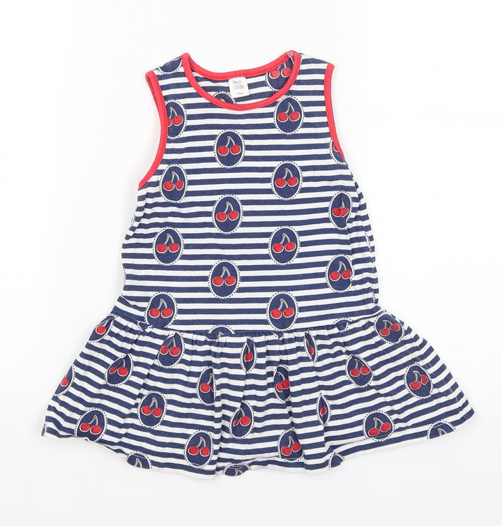 Mini Club Girls Blue Striped  Mermaid  Size 3-4 Years  - Cherries