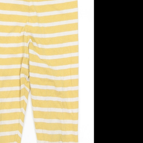 M&S Girls Yellow Striped  Capri Trousers Size 3-4 Years - Unicorn
