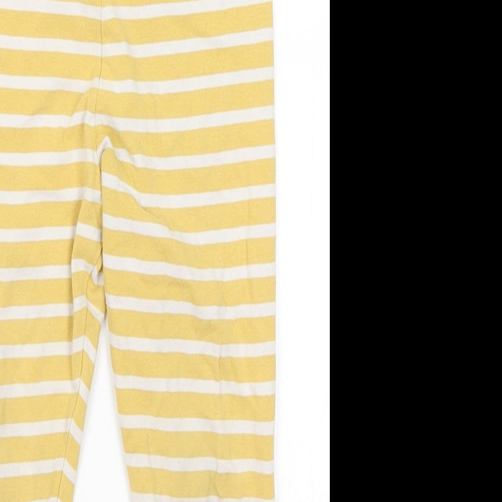 M&S Girls Yellow Striped  Capri Trousers Size 3-4 Years - Unicorn