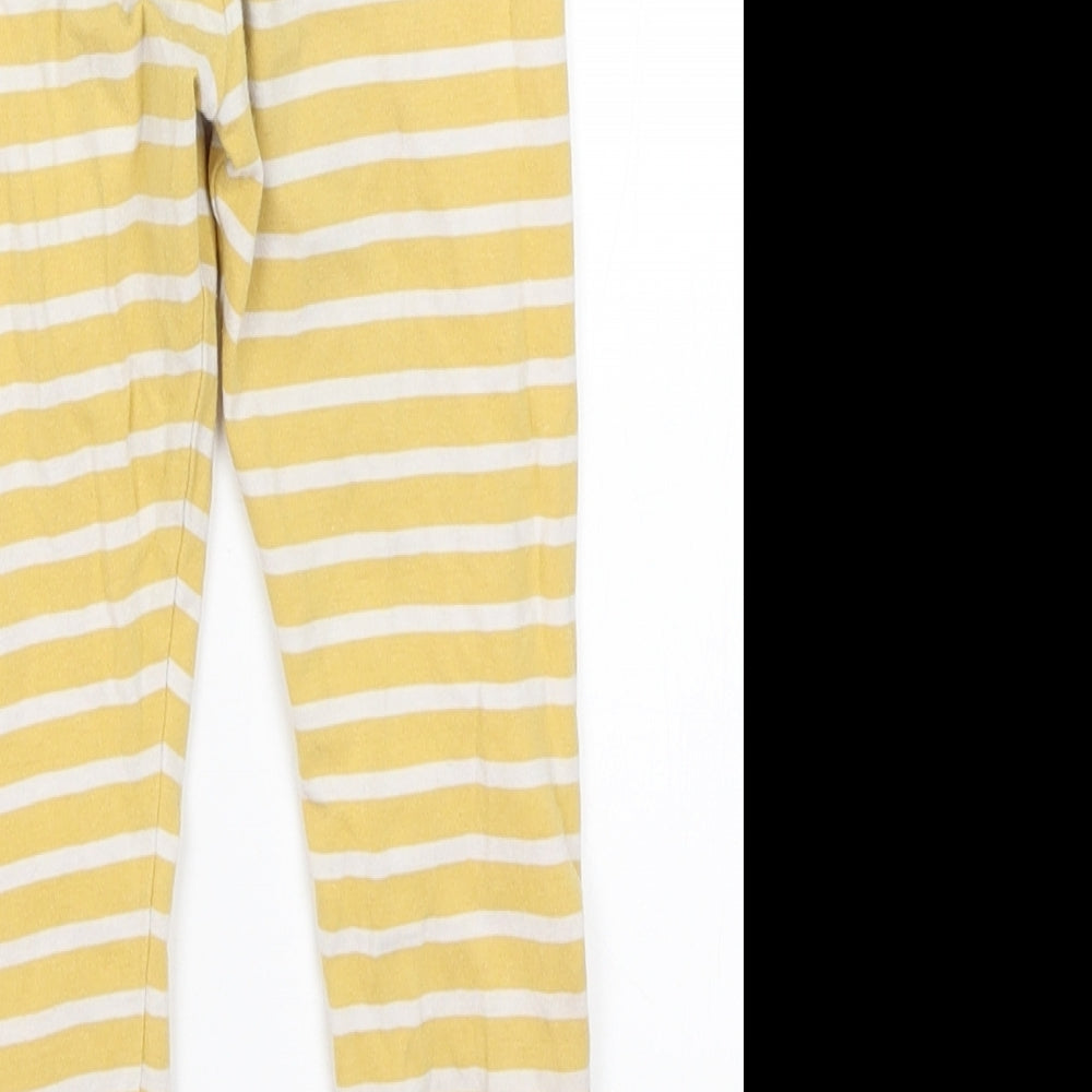 M&S Girls Yellow Striped  Capri Trousers Size 3-4 Years - Unicorn