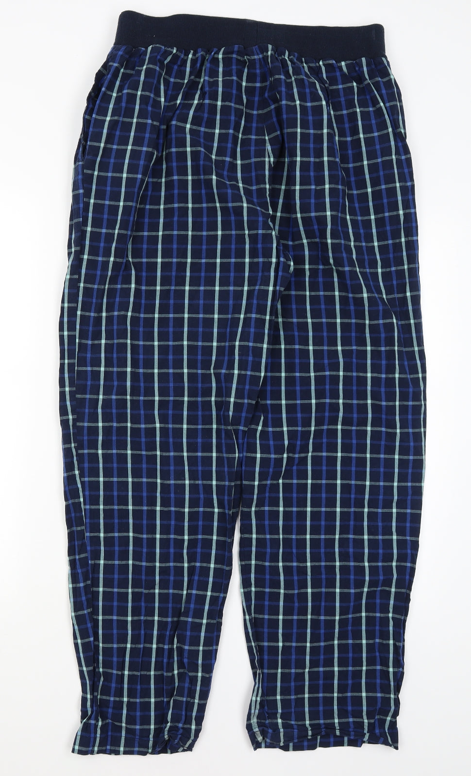 George Mens Blue Check   Pyjama Pants Size L