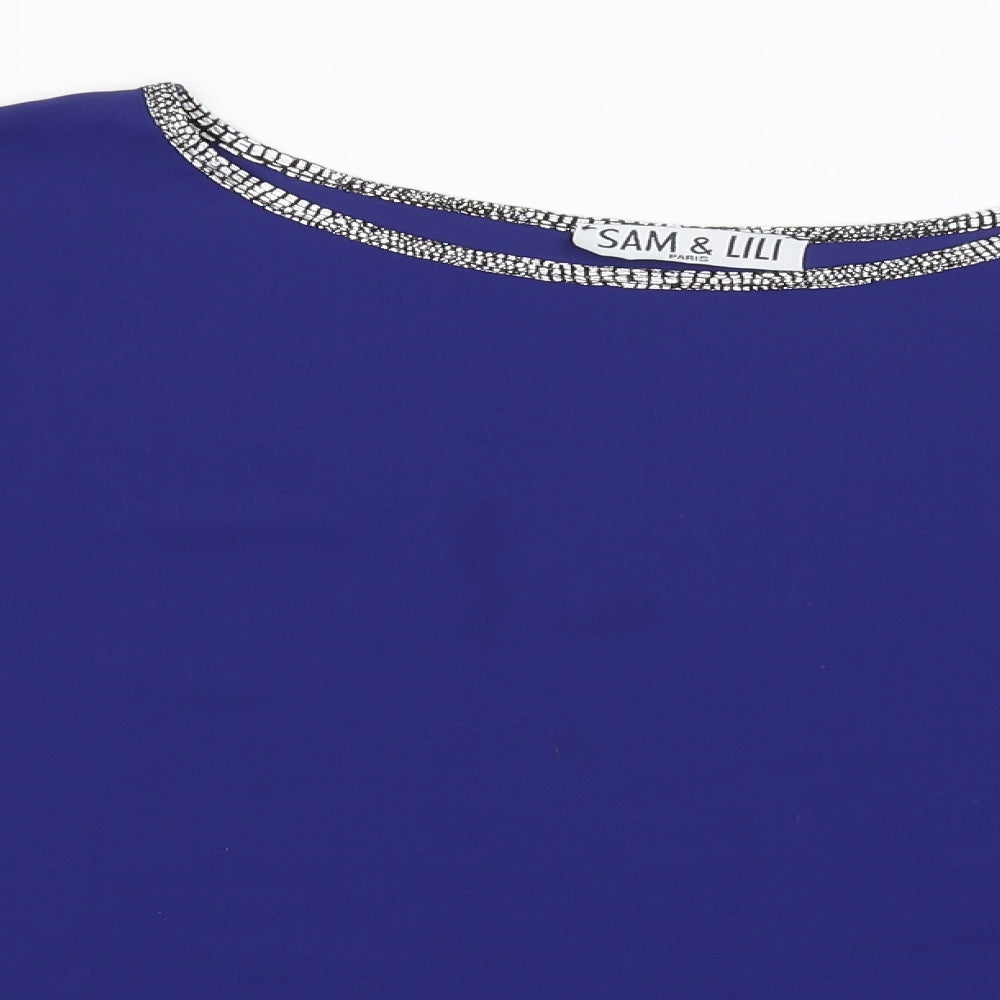 Sam & Lili Womens Blue   Basic Blouse Size 10