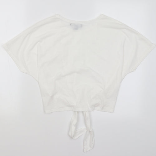 Primark Womens White   Cropped T-Shirt Size 8