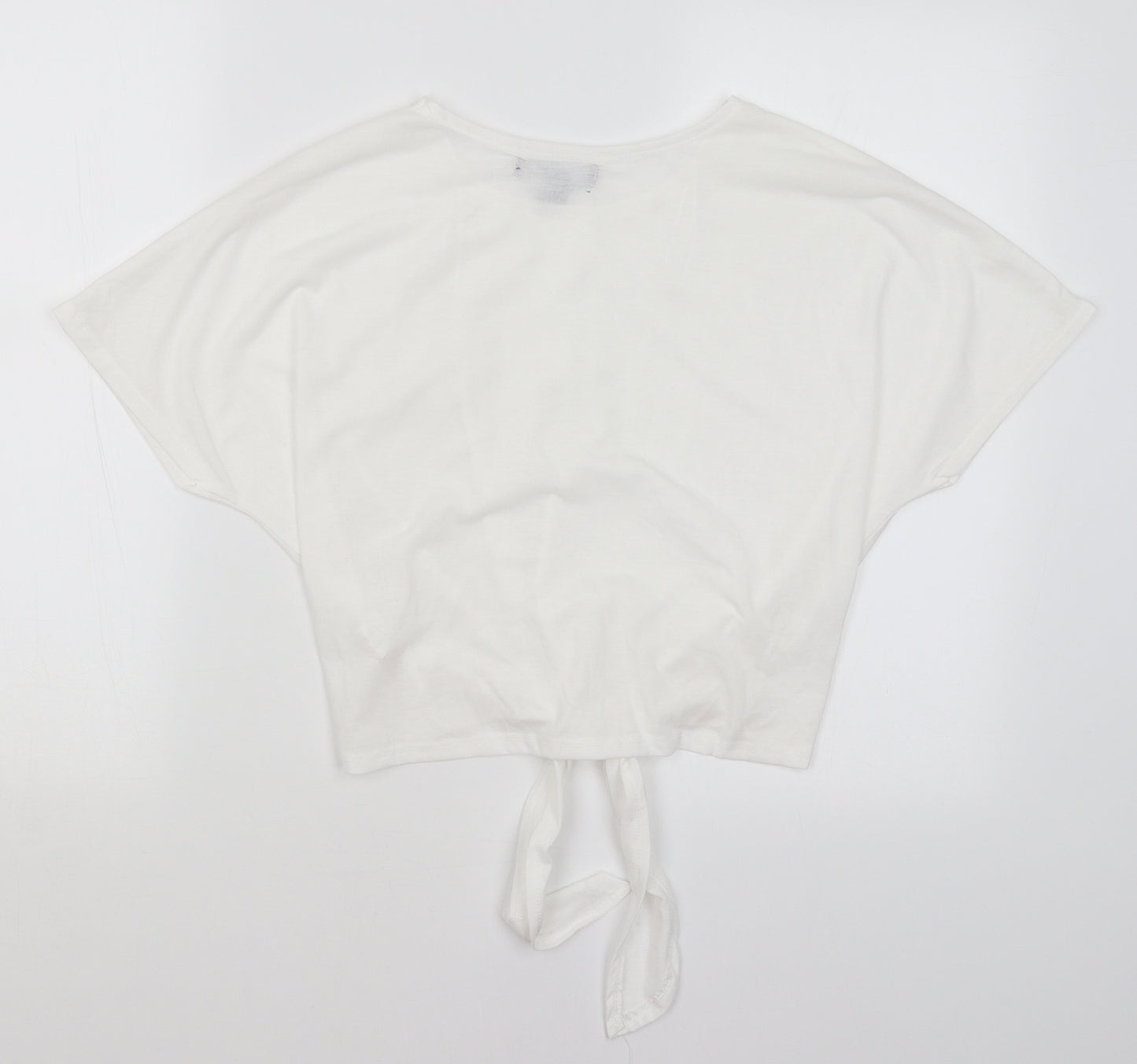 Primark Womens White   Cropped T-Shirt Size 8