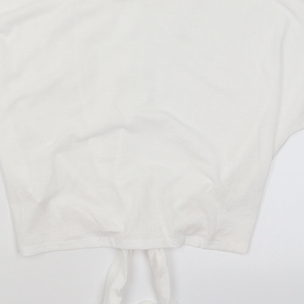 Primark Womens White   Cropped T-Shirt Size 8