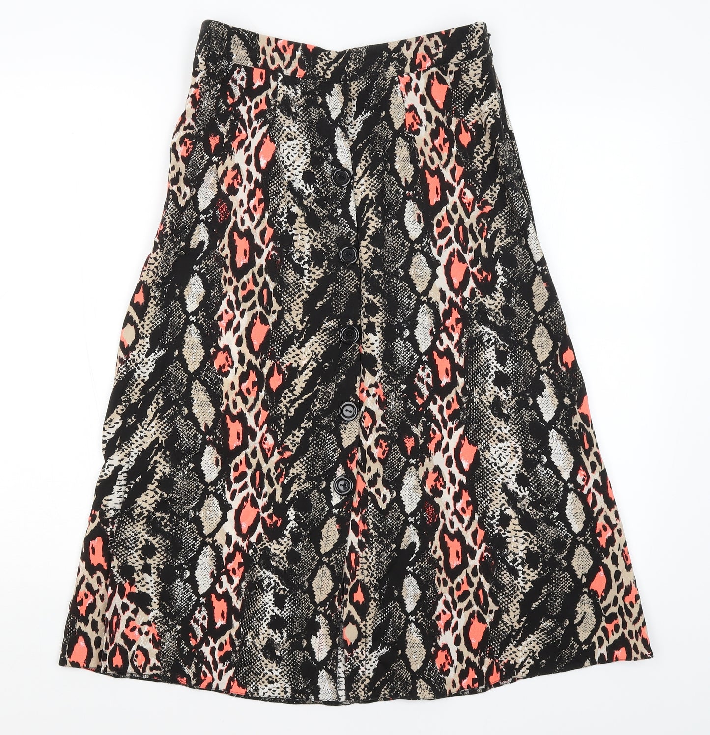 Papaya Womens Black Animal Print  A-Line Skirt Size 10