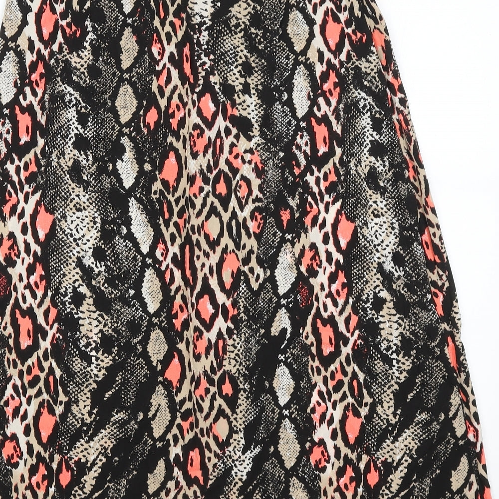 Papaya Womens Black Animal Print  A-Line Skirt Size 10