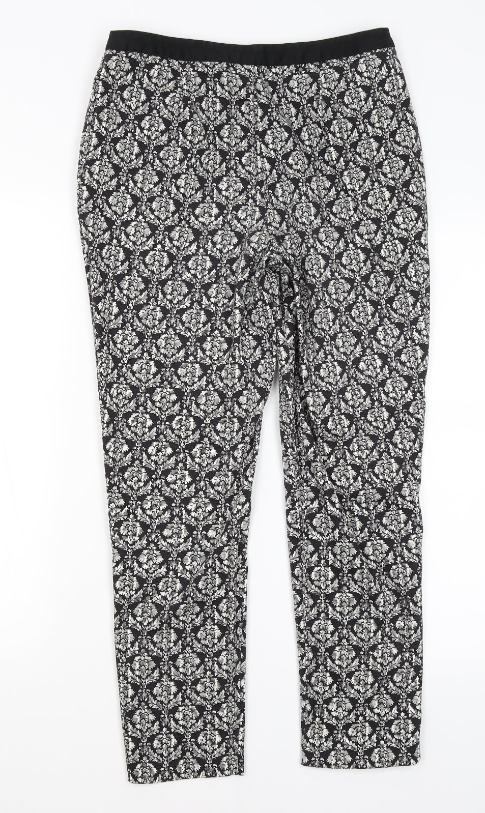 Atmosphere Womens Black Paisley  Capri Trousers Size 10 L26 in