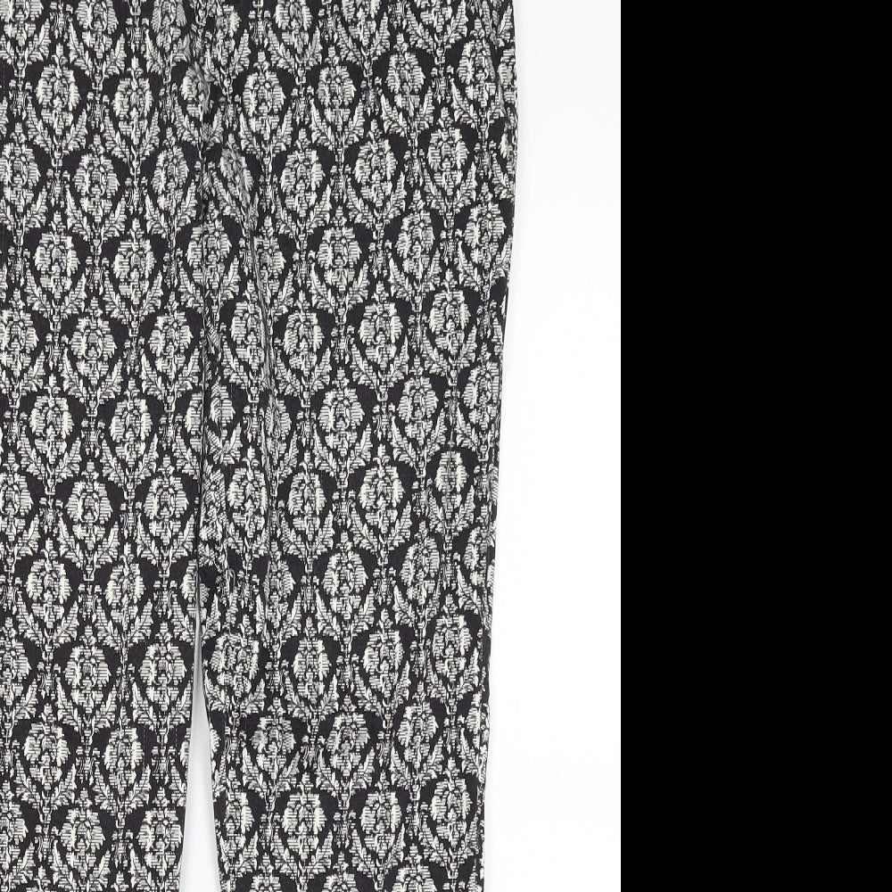 Atmosphere Womens Black Paisley  Capri Trousers Size 10 L26 in