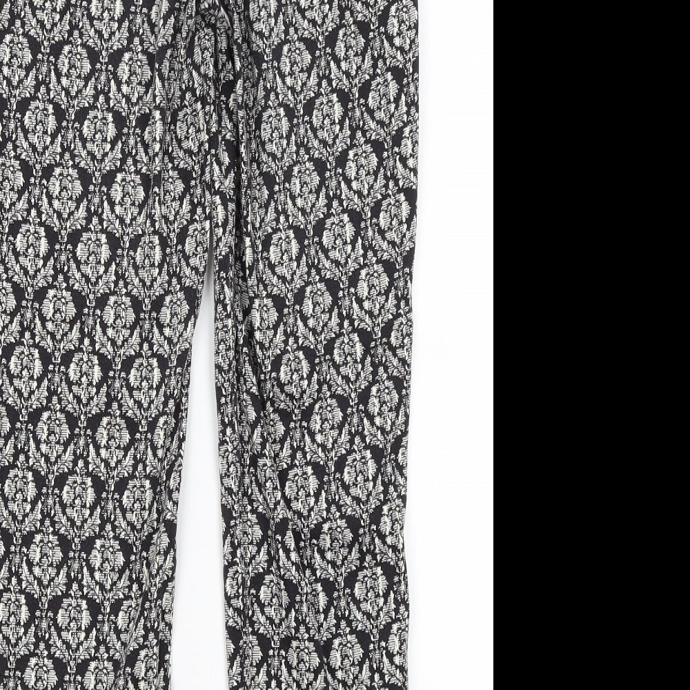 Atmosphere Womens Black Paisley  Capri Trousers Size 10 L26 in