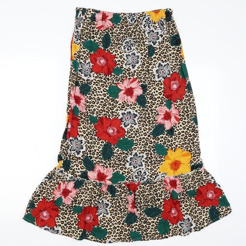 Papaya Womens Beige Animal Print  A-Line Skirt Size 10