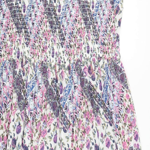 Cotton Traders Womens White Floral  Fit & Flare  Size 20