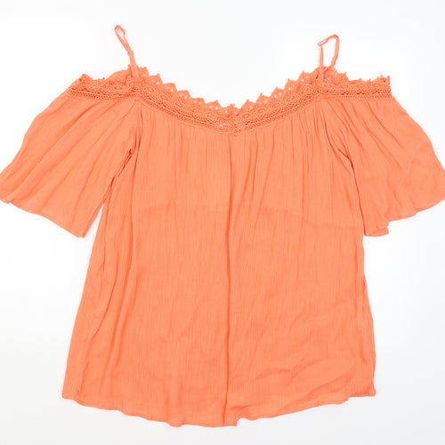 Pep & Co Womens Orange   Basic Blouse Size 10