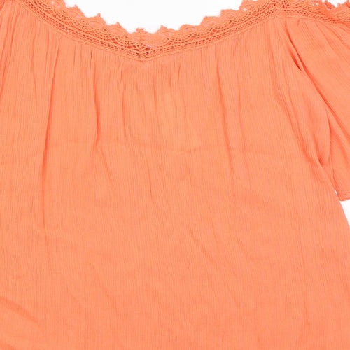Pep & Co Womens Orange   Basic Blouse Size 10