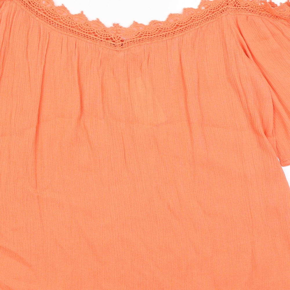 Pep & Co Womens Orange   Basic Blouse Size 10
