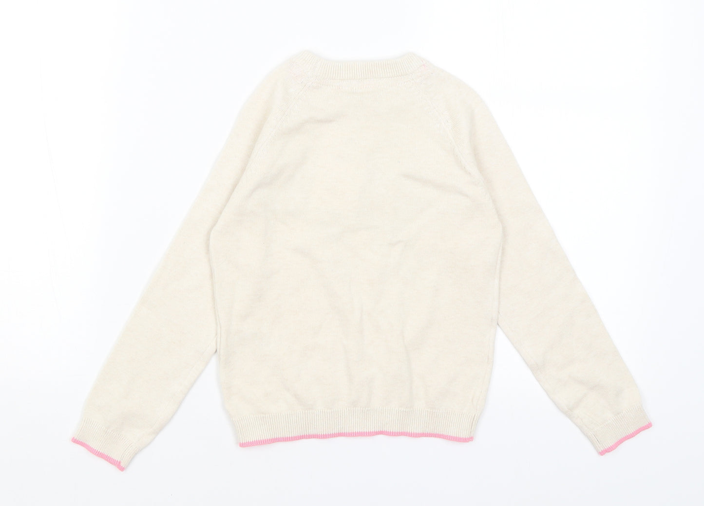 M&S Girls Ivory   Pullover Jumper Size 5-6 Years  - Dino-mite