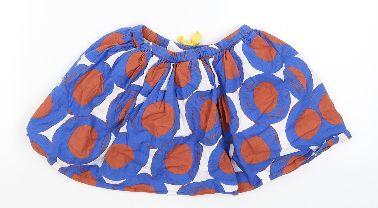 Mini Boden Girls Blue Polka Dot  Mini Skirt Size 2-3 Years