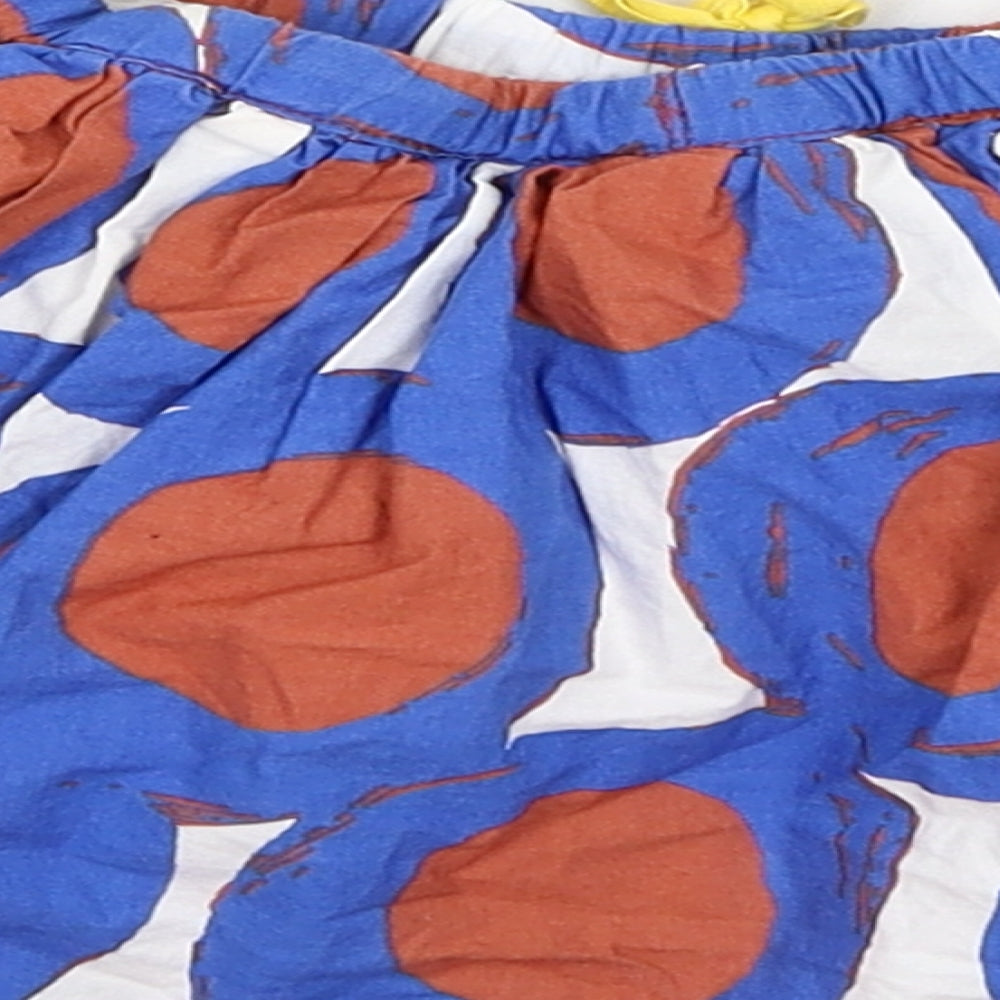 Mini Boden Girls Blue Polka Dot  Mini Skirt Size 2-3 Years