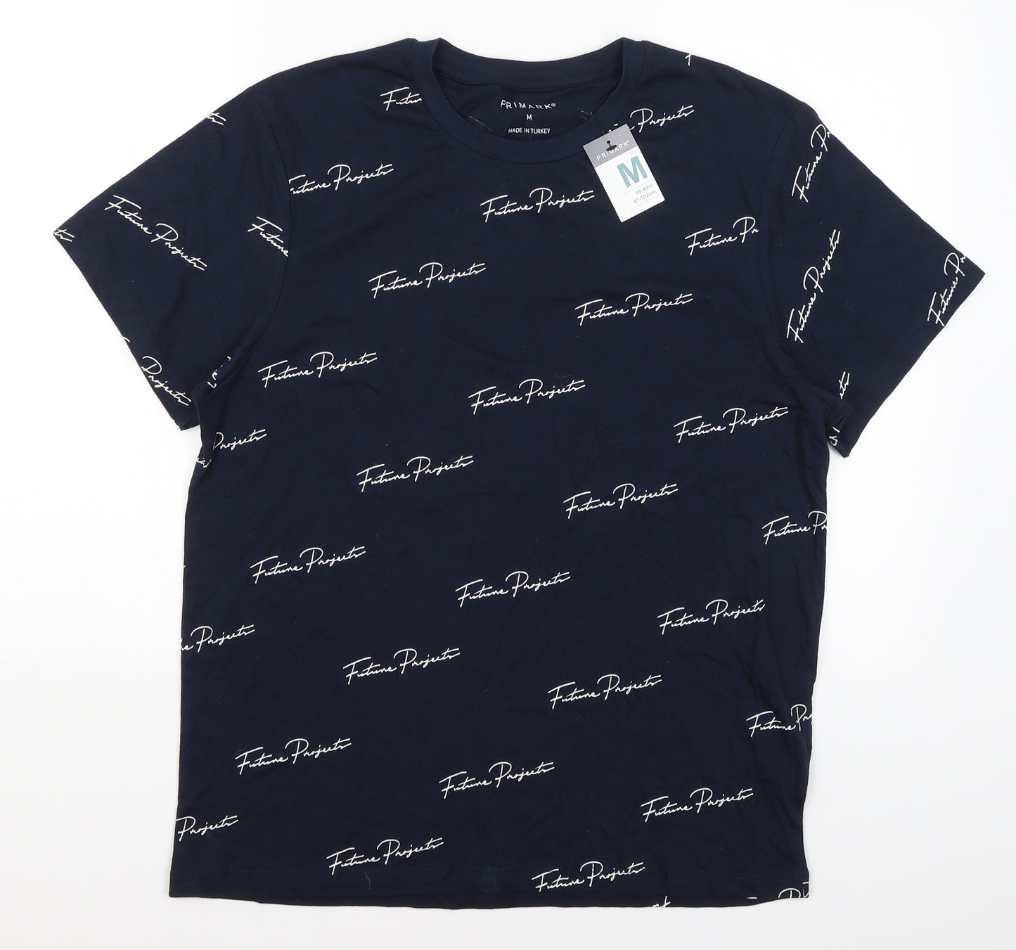 Primark Mens Blue    T-Shirt Size M  - Future Projects