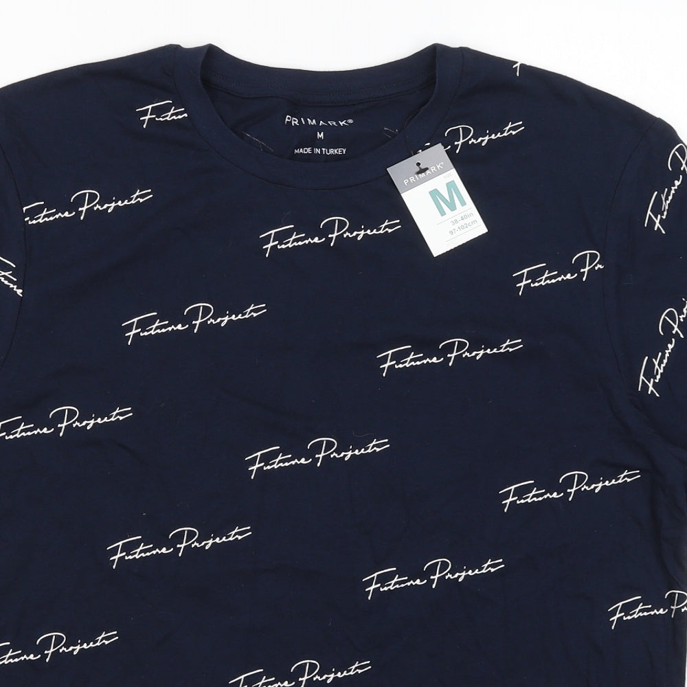 Primark Mens Blue    T-Shirt Size M  - Future Projects