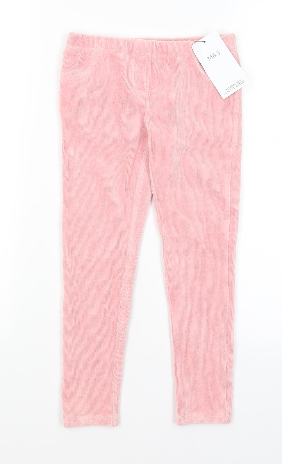 M&S Girls Pink   Capri Trousers Size 5-6 Years