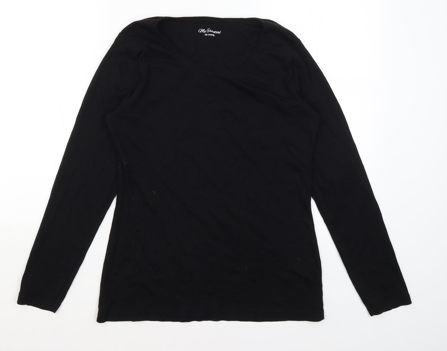 George Womens Black   Basic T-Shirt Size 16