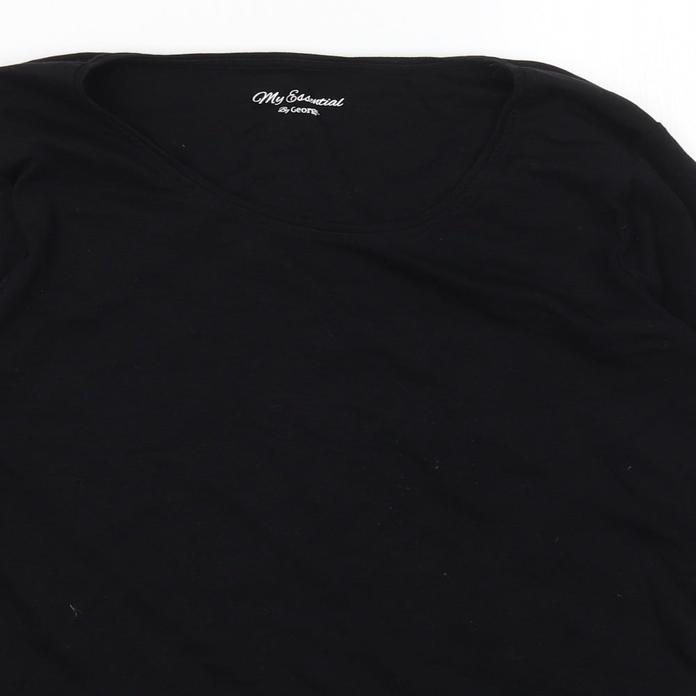 George Womens Black   Basic T-Shirt Size 16