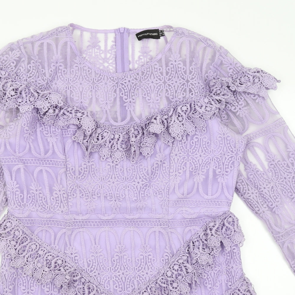 Pretty Little Thing Womens Purple   Bodycon  Size 14