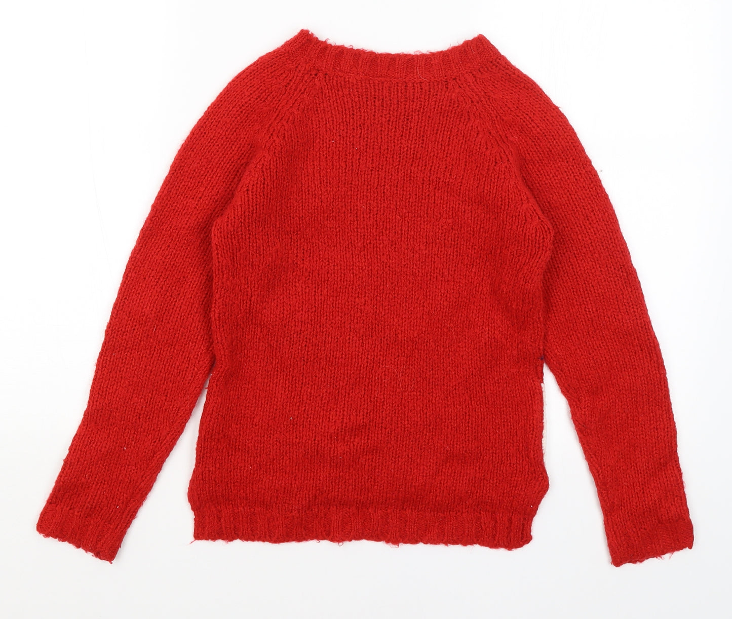 NEXT Girls Red   Pullover Jumper Size 10 Years  - Snowman