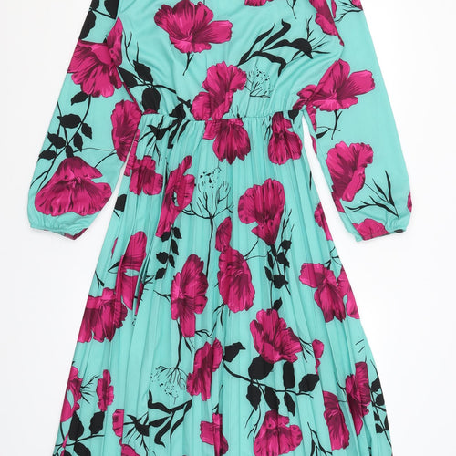 New Collection Womens Blue Floral  Fit & Flare  Size S