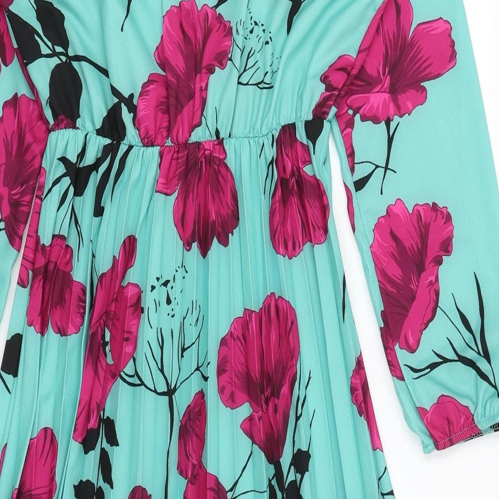 New Collection Womens Blue Floral  Fit & Flare  Size S