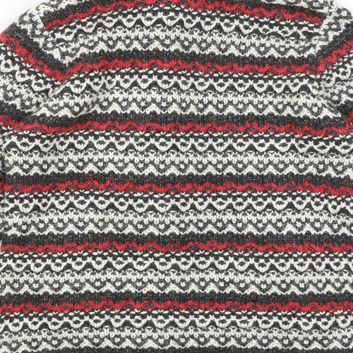 Per Una Womens Grey Striped  Cardigan Jumper Size M