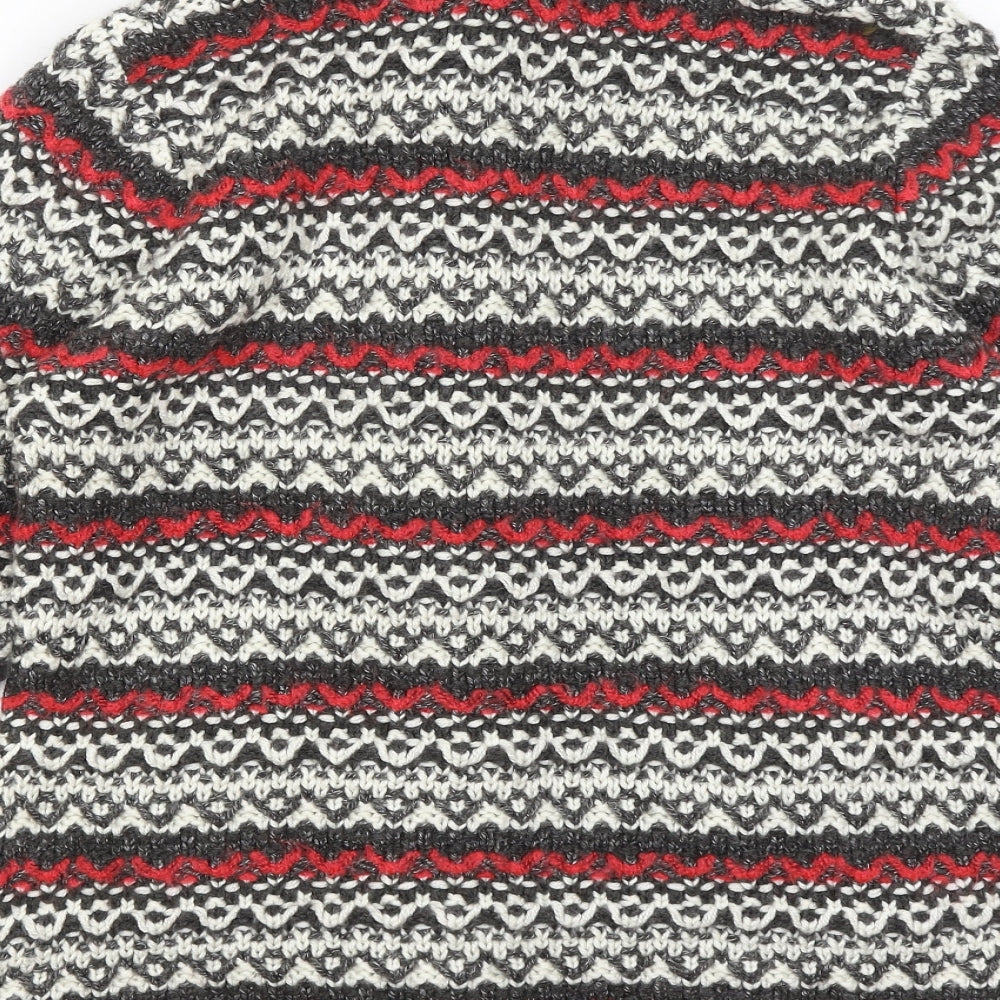 Per Una Womens Grey Striped  Cardigan Jumper Size M