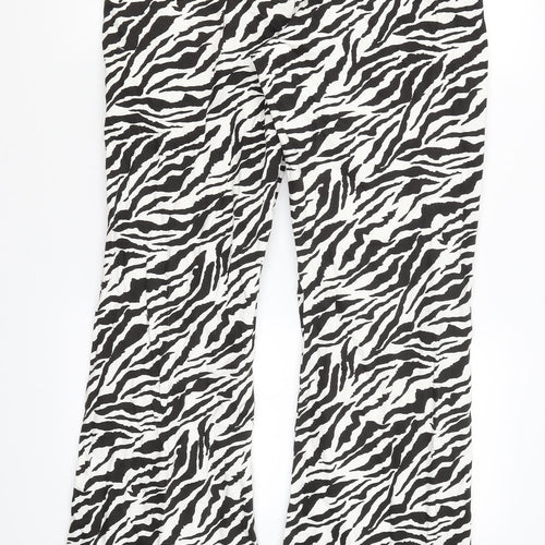 Motel Womens White Animal Print  Flared Jeans Size XL L33 in