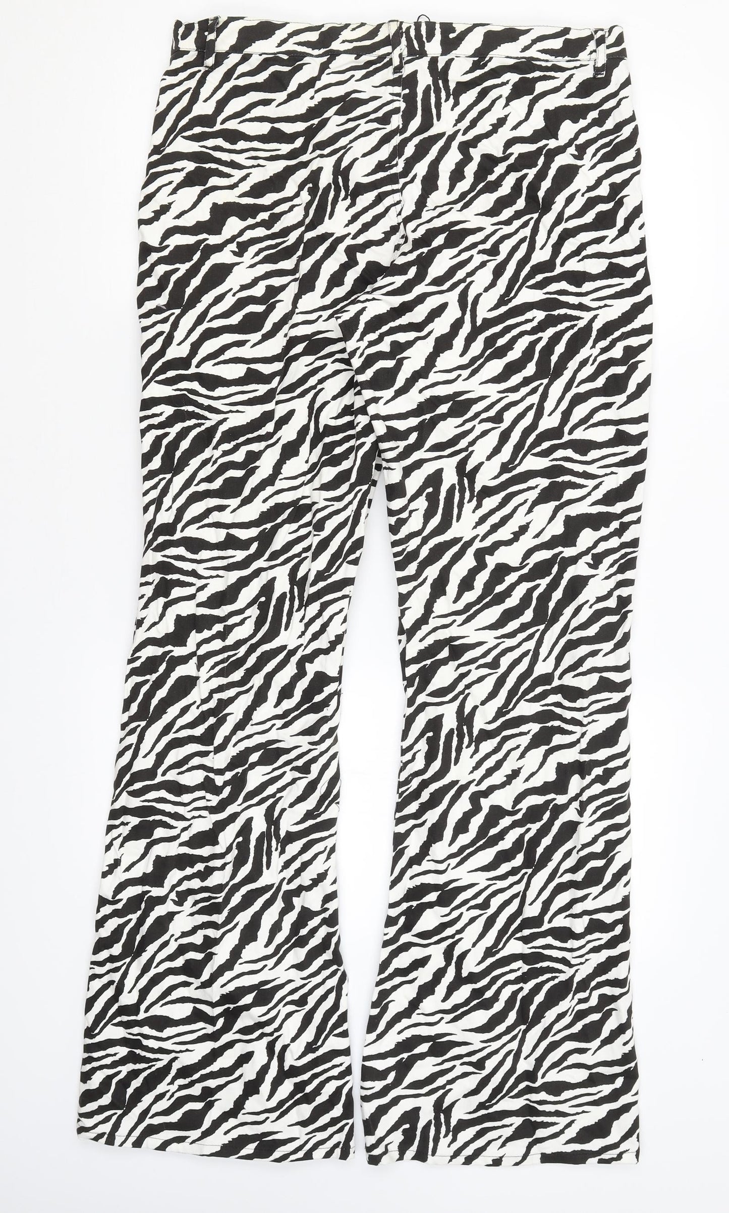 Motel Womens White Animal Print  Flared Jeans Size XL L33 in