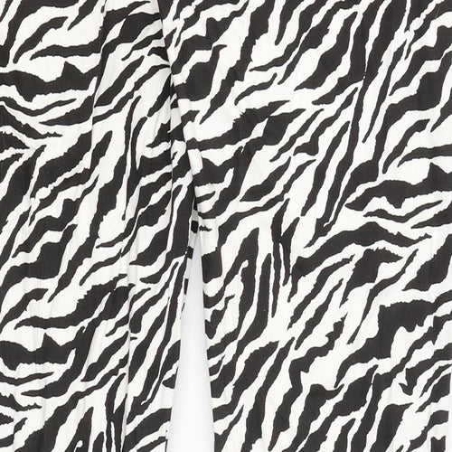 Motel Womens White Animal Print  Flared Jeans Size XL L33 in