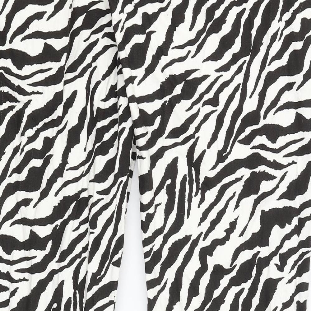 Motel Womens White Animal Print  Flared Jeans Size XL L33 in