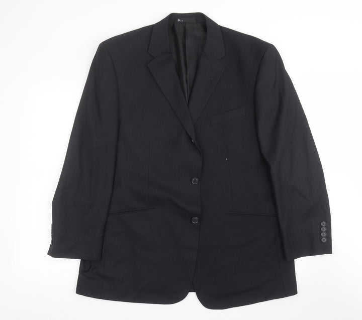BHS Mens Black Striped  Jacket Suit Jacket Size 44