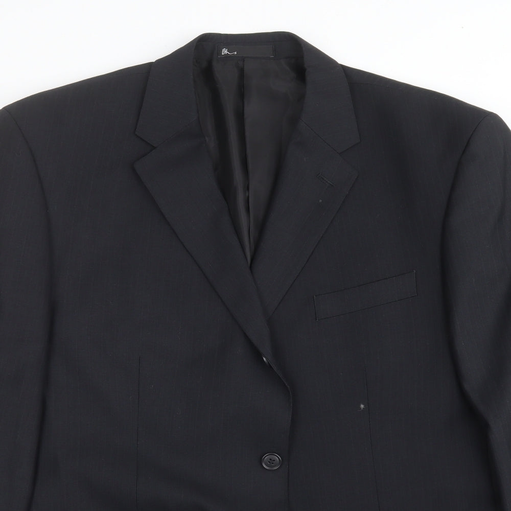 BHS Mens Black Striped  Jacket Suit Jacket Size 44
