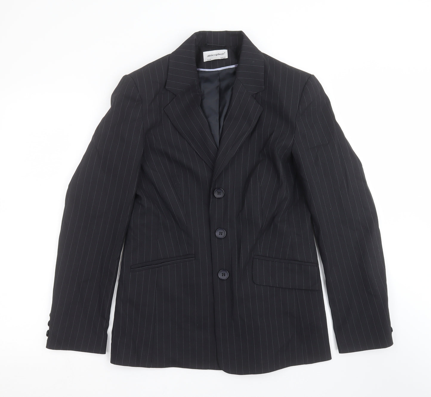 Primark Womens Black Striped  Jacket Suit Jacket Size 12