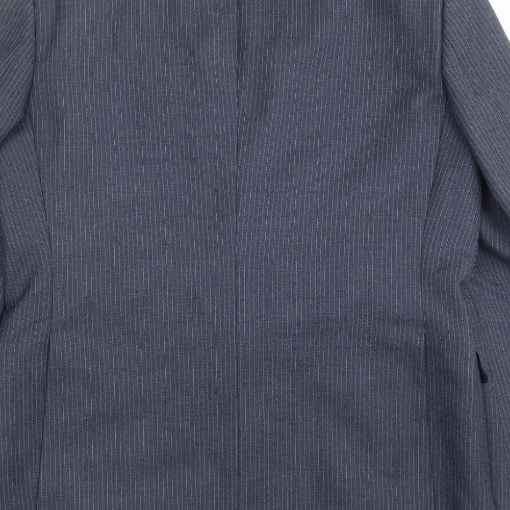 GREENWOODS Mens Blue Striped  Jacket Suit Jacket Size 40